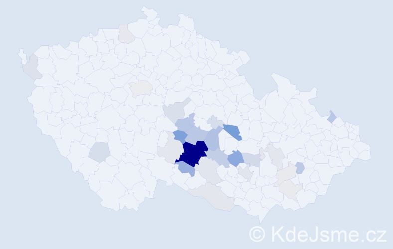 Příjmení: 'Koumar', počet výskytů 138 v celé ČR