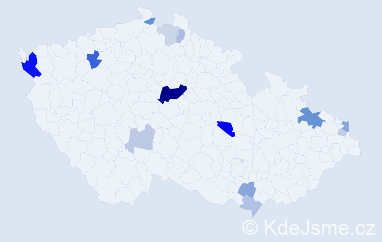 Příjmení: 'Bugová', počet výskytů 31 v celé ČR