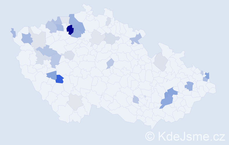 Příjmení: 'Lendelová', počet výskytů 82 v celé ČR