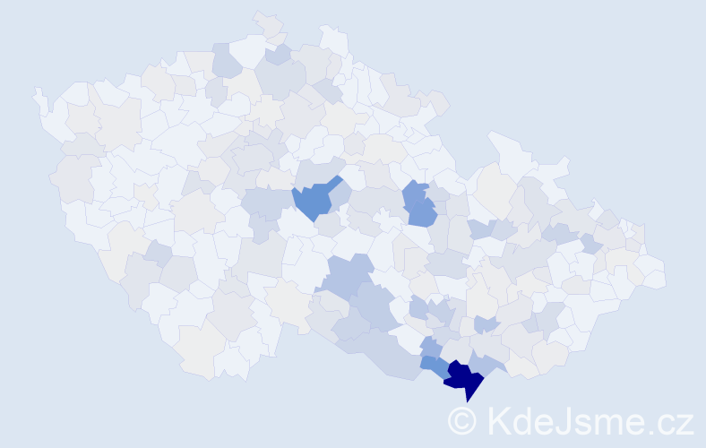 Příjmení: 'Nešporová', počet výskytů 835 v celé ČR