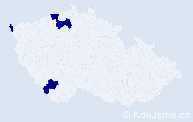 Příjmení: 'Morche', počet výskytů 5 v celé ČR