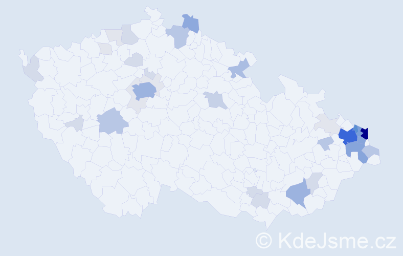 Příjmení: 'Mazurek', počet výskytů 166 v celé ČR