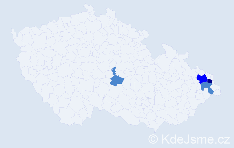 Příjmení: 'Obajtková', počet výskytů 7 v celé ČR