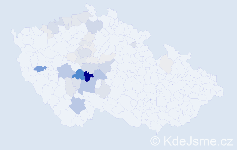 Příjmení: 'Kardová', počet výskytů 160 v celé ČR