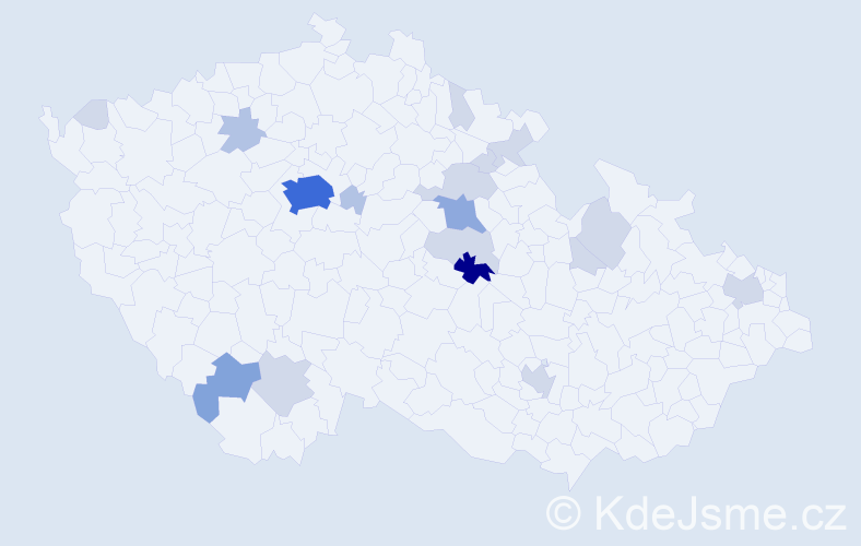 Příjmení: 'Klinecká', počet výskytů 47 v celé ČR
