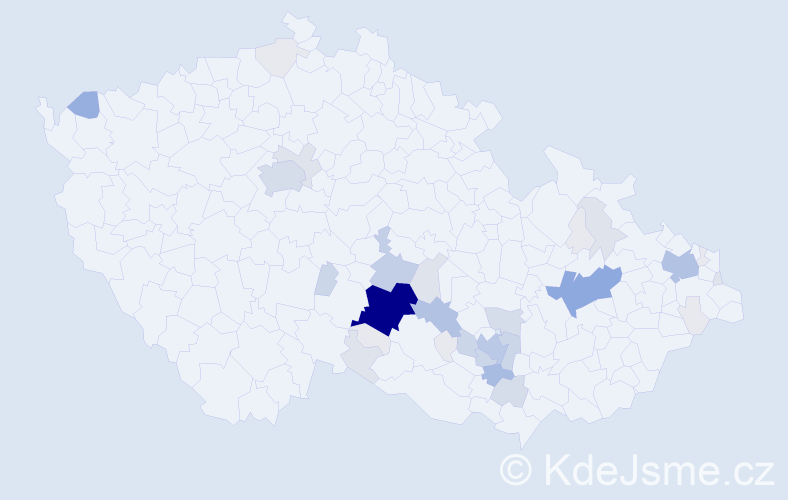 Příjmení: 'Ďásek', počet výskytů 146 v celé ČR