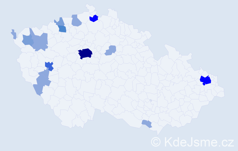 Příjmení: 'Kunca', počet výskytů 35 v celé ČR