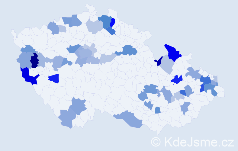 Příjmení: 'Čižmár', počet výskytů 121 v celé ČR