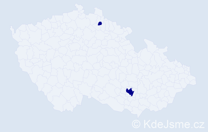 Příjmení: 'Karastojanovová', počet výskytů 2 v celé ČR