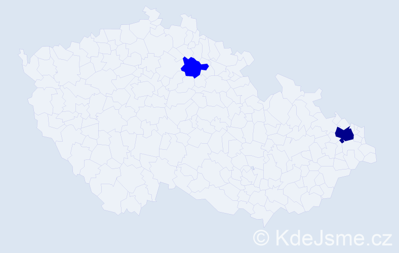 Příjmení: 'Durčos', počet výskytů 3 v celé ČR