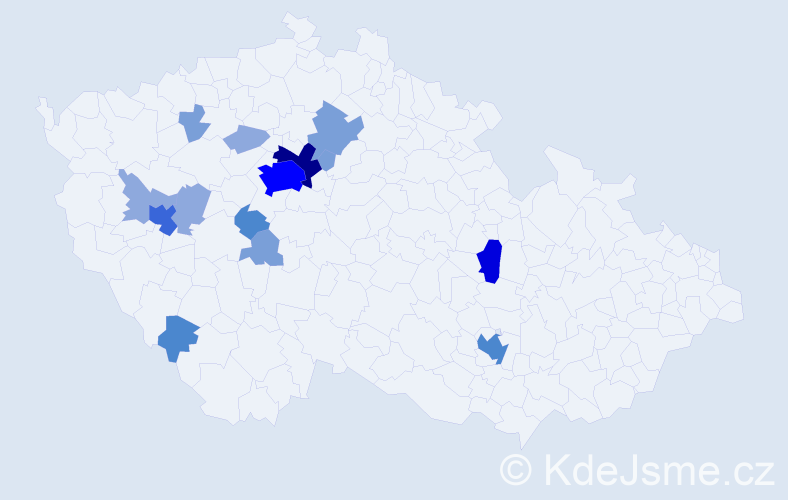 Příjmení: 'Voděrová', počet výskytů 42 v celé ČR