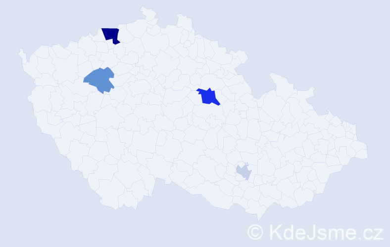 Příjmení: 'Bunčeková', počet výskytů 9 v celé ČR