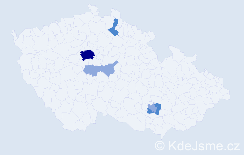 Příjmení: 'Helcelet', počet výskytů 14 v celé ČR