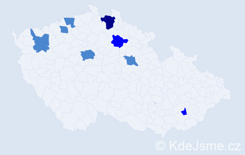 Příjmení: 'Halaburková', počet výskytů 12 v celé ČR