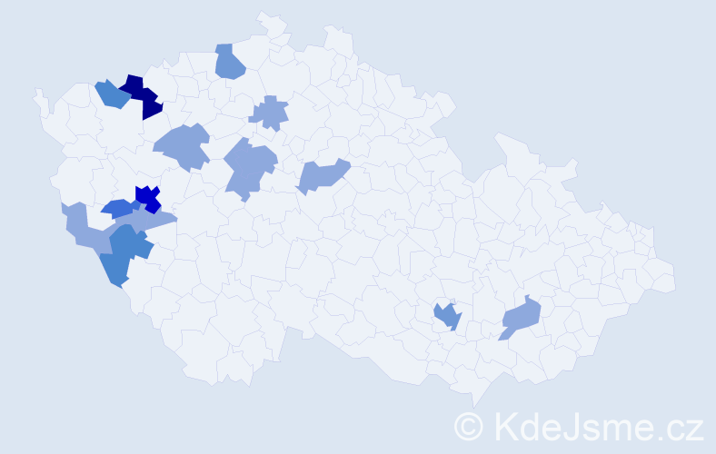 Příjmení: 'Bardoun', počet výskytů 46 v celé ČR