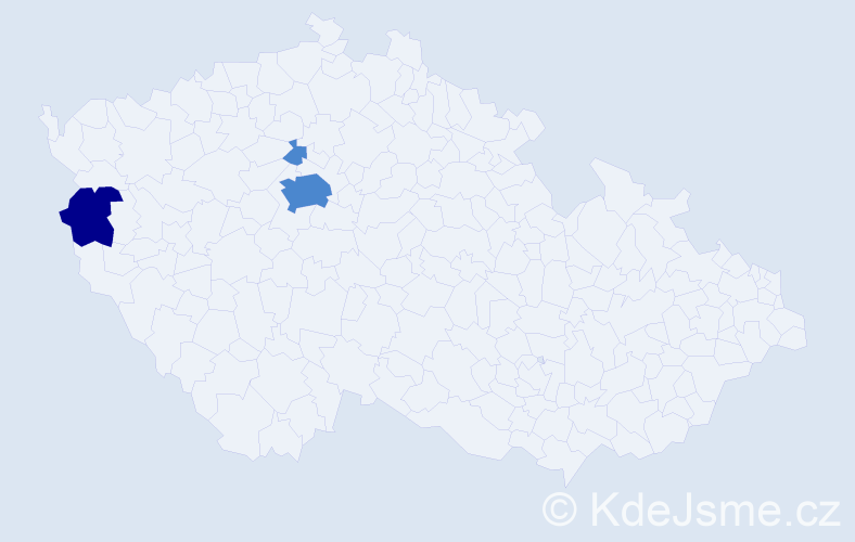 Příjmení: 'Kojs', počet výskytů 5 v celé ČR