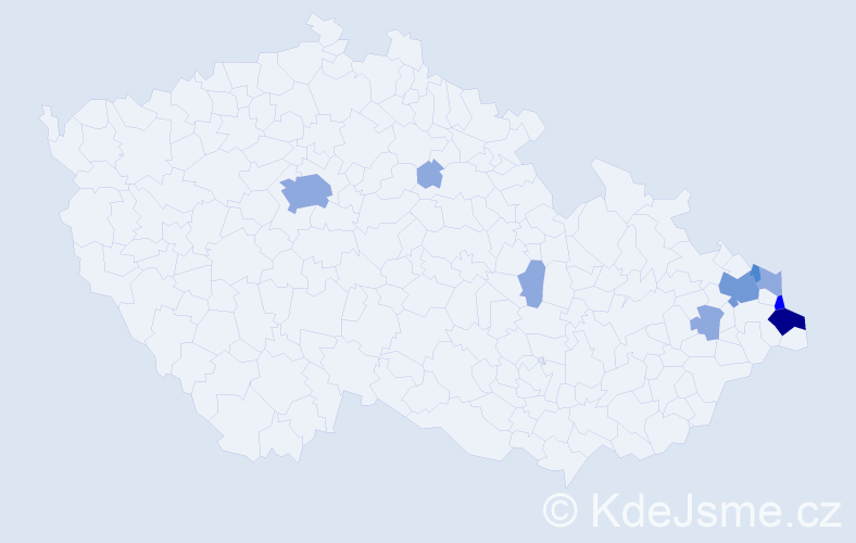 Příjmení: 'Fonš', počet výskytů 21 v celé ČR