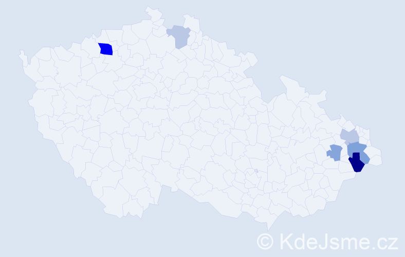 Příjmení: 'Schichor', počet výskytů 13 v celé ČR