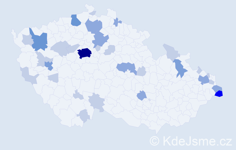 Příjmení: 'Kulik', počet výskytů 65 v celé ČR