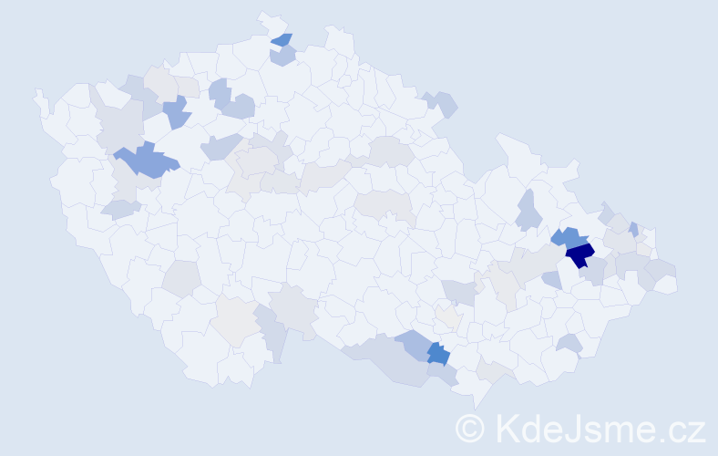 Příjmení: 'Mikloš', počet výskytů 105 v celé ČR