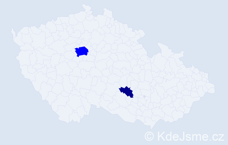 Příjmení: 'Parajková', počet výskytů 3 v celé ČR