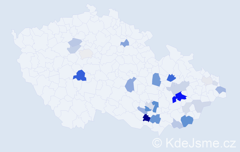 Příjmení: 'Malenda', počet výskytů 59 v celé ČR