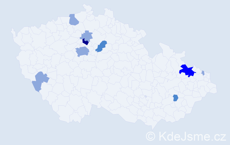 Příjmení: 'Kaul', počet výskytů 21 v celé ČR