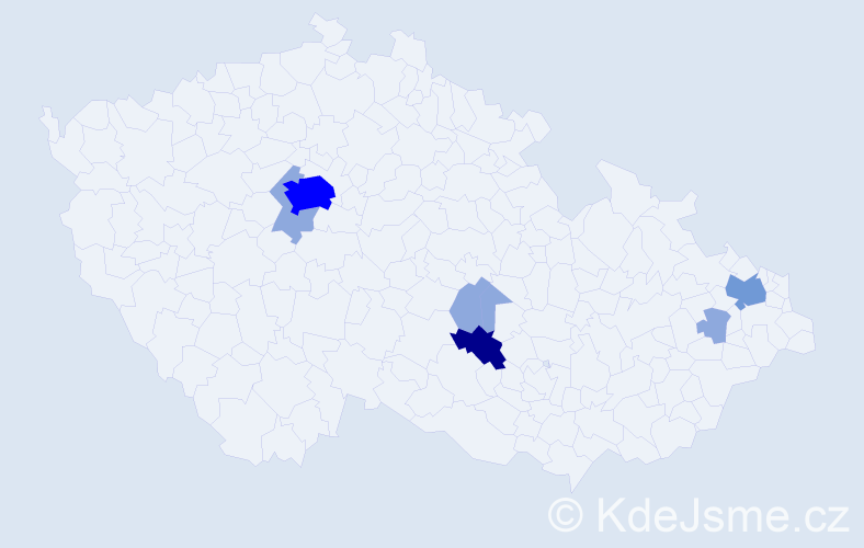 Příjmení: 'Hugová', počet výskytů 16 v celé ČR