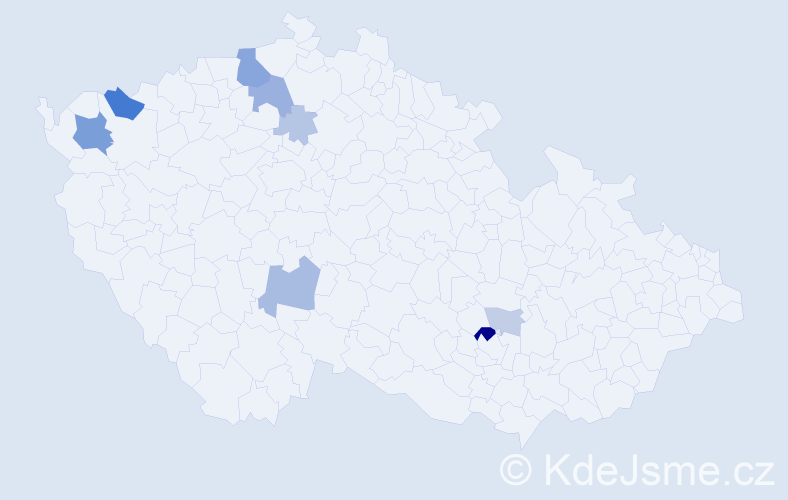 Příjmení: 'Burč', počet výskytů 21 v celé ČR