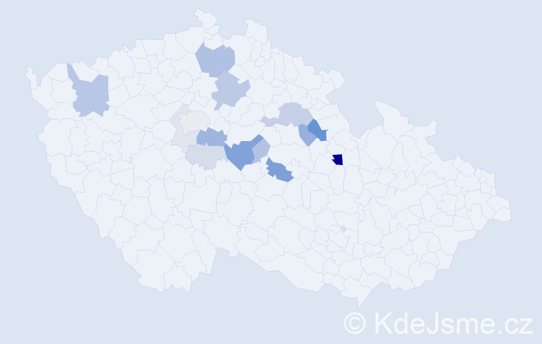 Příjmení: 'Voclová', počet výskytů 37 v celé ČR