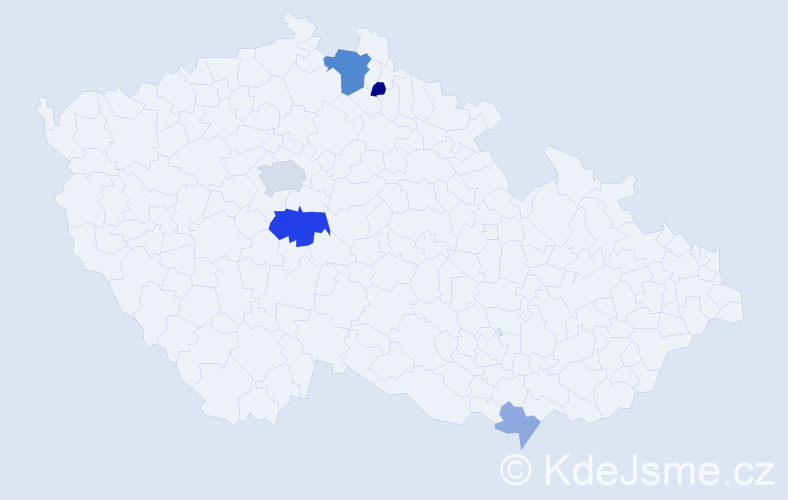 Příjmení: 'Kačmar', počet výskytů 12 v celé ČR