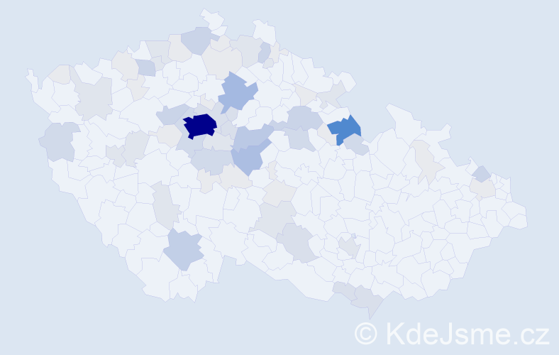 Příjmení: 'Dusil', počet výskytů 236 v celé ČR