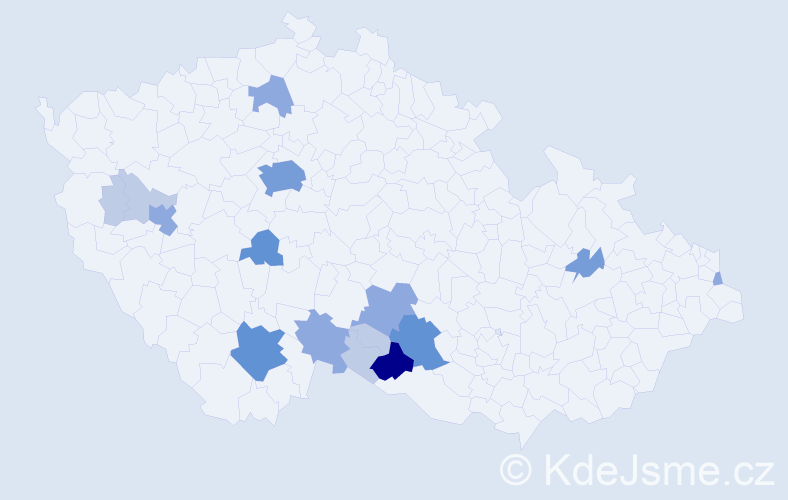 Příjmení: 'Mrvková', počet výskytů 42 v celé ČR