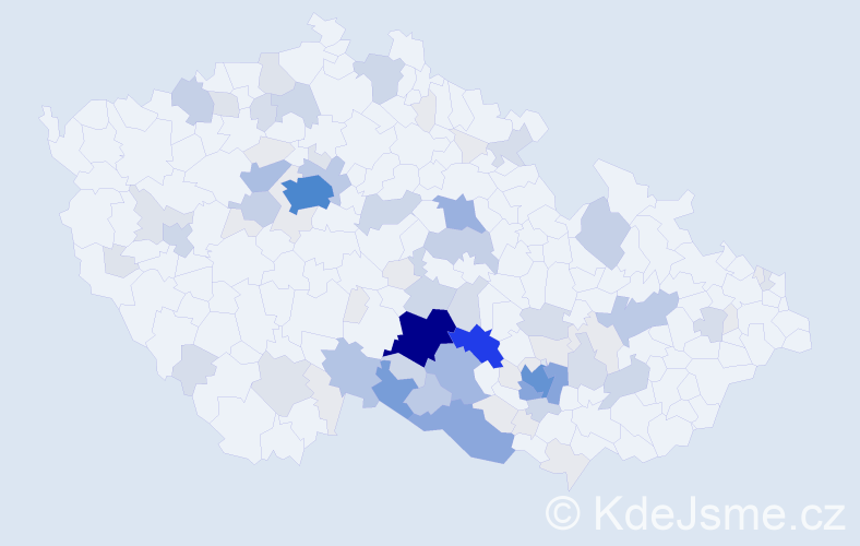 Příjmení: 'Bartušek', počet výskytů 343 v celé ČR