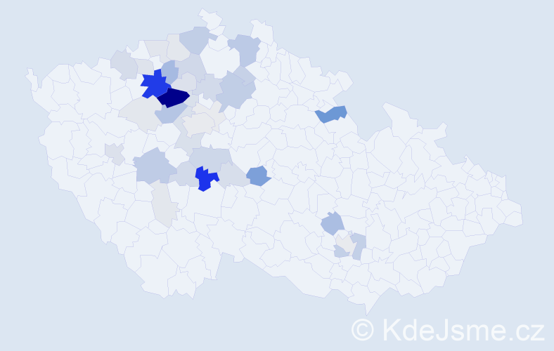 Příjmení: 'Cimrmanová', počet výskytů 149 v celé ČR