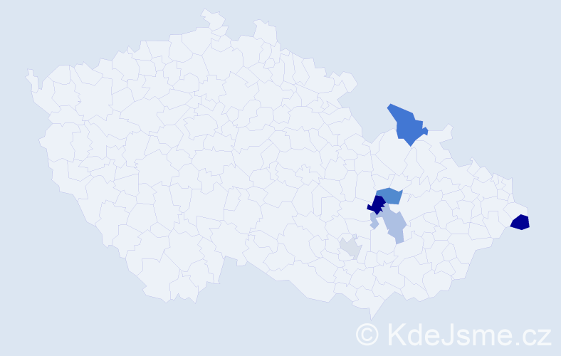 Příjmení: 'Seitler', počet výskytů 8 v celé ČR