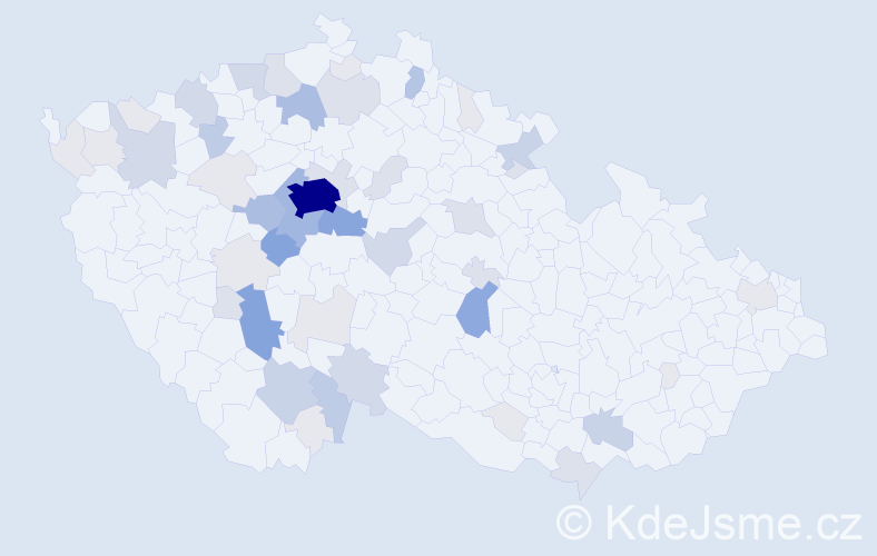 Příjmení: 'Počta', počet výskytů 190 v celé ČR