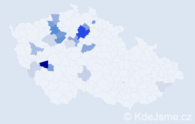 Příjmení: 'Klainová', počet výskytů 69 v celé ČR