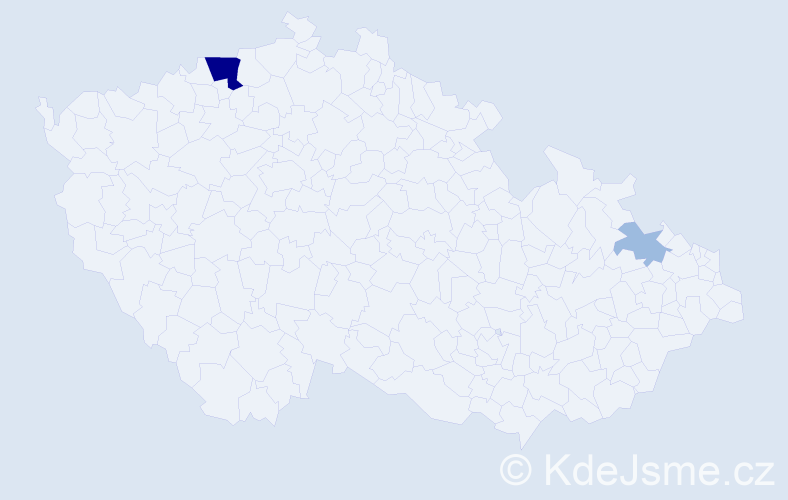 Příjmení: 'Schiesserová', počet výskytů 5 v celé ČR