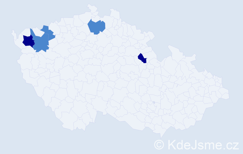 Příjmení: 'Száko', počet výskytů 9 v celé ČR