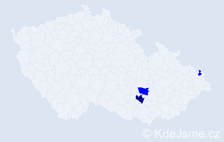 Příjmení: 'Heleš', počet výskytů 4 v celé ČR