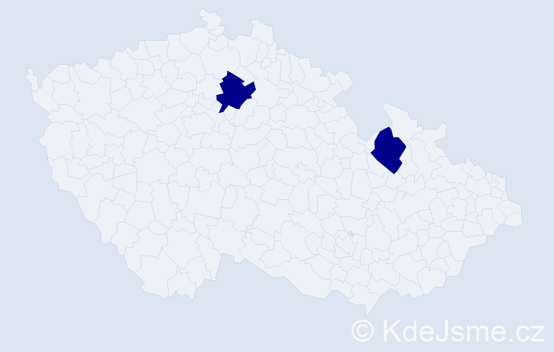 Příjmení: 'Kopecky', počet výskytů 2 v celé ČR