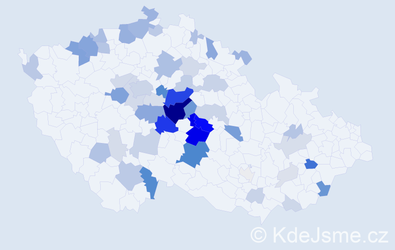 Příjmení: 'Pešout', počet výskytů 185 v celé ČR