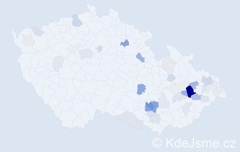 Příjmení: 'Bagarová', počet výskytů 162 v celé ČR