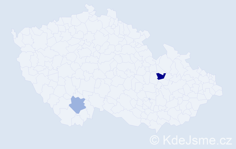 Příjmení: 'Kindii', počet výskytů 2 v celé ČR
