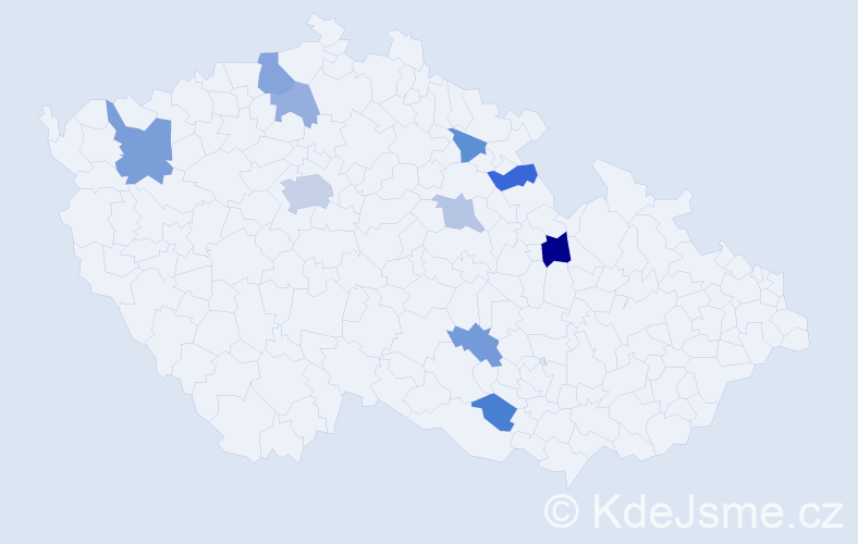 Příjmení: 'Kulak', počet výskytů 17 v celé ČR