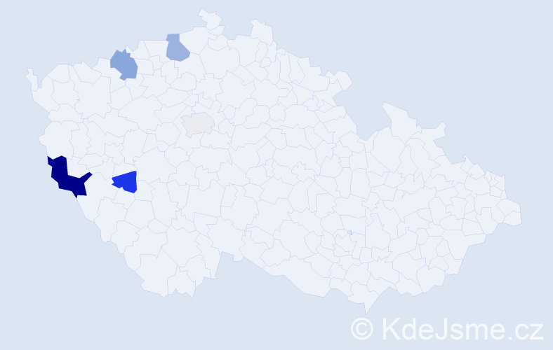 Příjmení: 'Kugl', počet výskytů 11 v celé ČR
