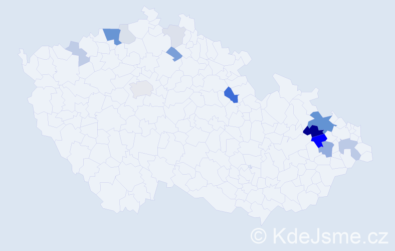 Příjmení: 'Šalatová', počet výskytů 34 v celé ČR