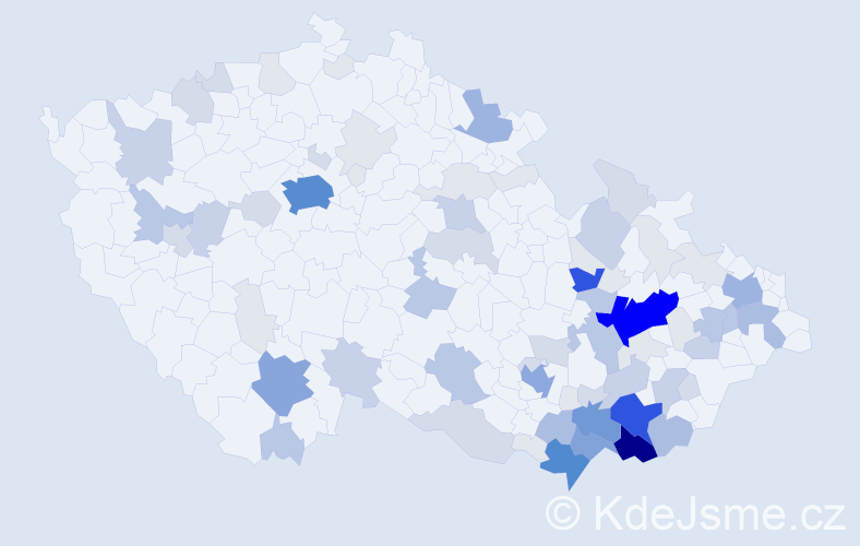 Příjmení: 'Nejezchleba', počet výskytů 300 v celé ČR