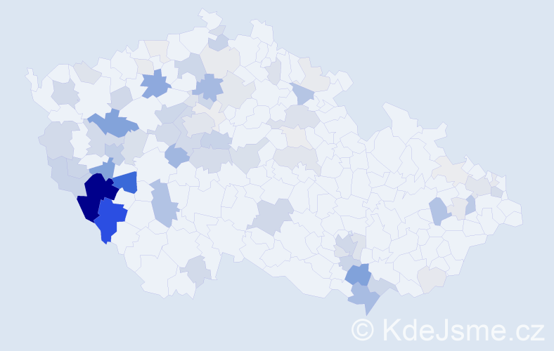 Příjmení: 'Kurcová', počet výskytů 264 v celé ČR